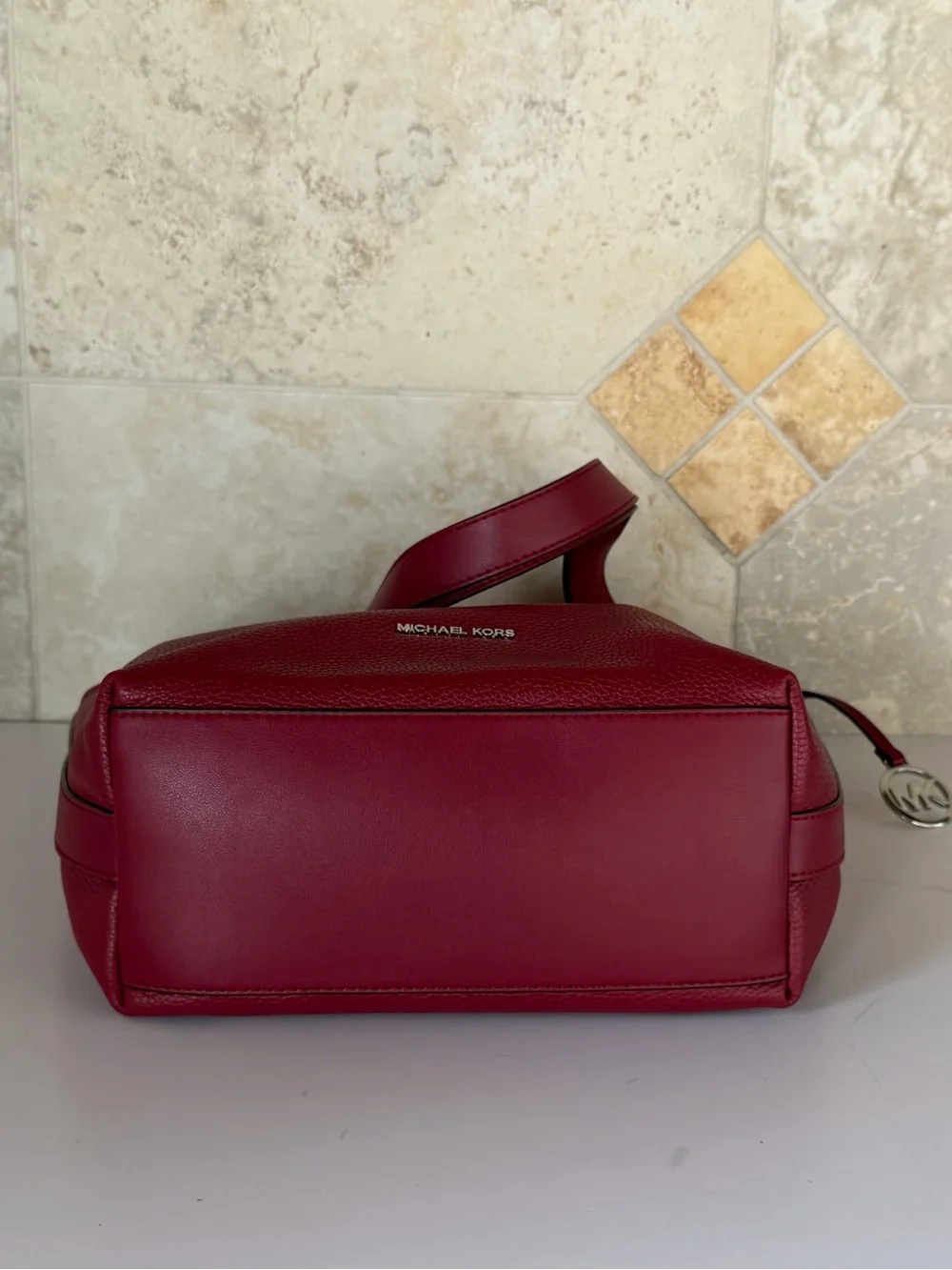 Michael kors Roey MD Bucket Slouchy Hobo Shoulder Bag Maroon